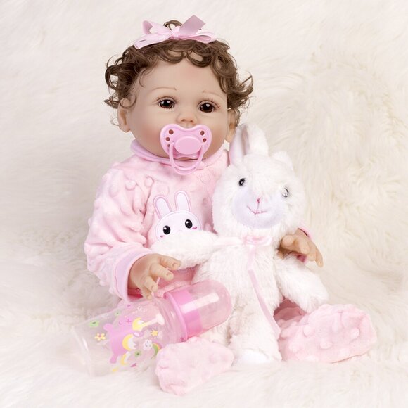 Realistic Reborn Dolls Newborn Girl Full Body Vinyl Silicone Lifelike Baby Doll - Picture 4 of 8